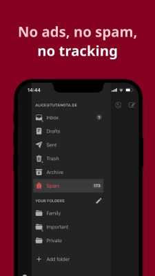 Screenshot of the application Tuta: Secure & Private Mail - #3