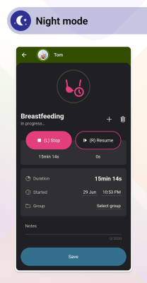 Screenshot of the application Baby Daybook - #4
