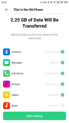 Screenshot of the application OPPO Clone Phone - #4