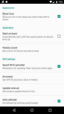 Screenshot of the application Fake GPS location - #4
