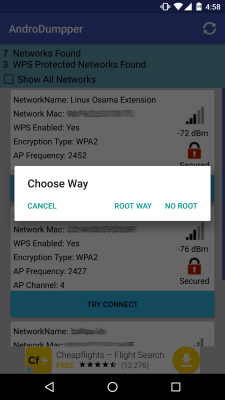 Screenshot of the application AndroDumpper - #3
