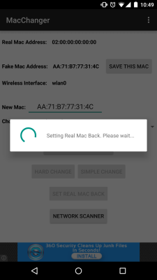 Screenshot of the application Wifi Mac Changer - #5