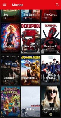 Screenshot of the application Redflix - #3