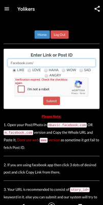 Screenshot of the application Yolikers - #4