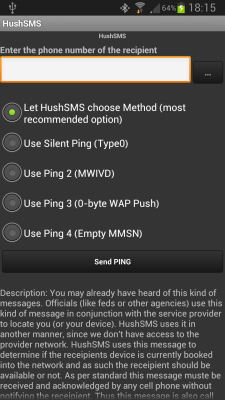 Screenshot of the application HushSMS - #4
