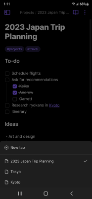Screenshot of the application Obsidian - #6