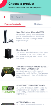 Screenshot of the application HotStock - #1