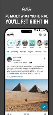 Screenshot of the application MeWe - #2