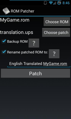Screenshot of the application ROM Patcher - #1