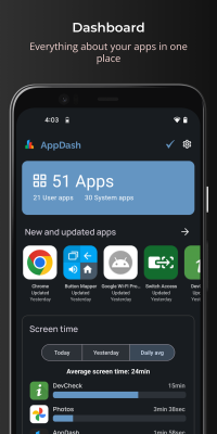 Screenshot of the application AppDash: App Manager & Backup - #1