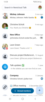 Screenshot of the application Nextcloud Talk - #1