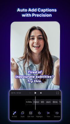 Screenshot of the application Blink Captions by Vozo AI - #1