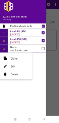 Screenshot of the application SSH Custom - #4