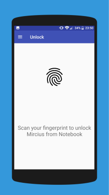 Screenshot of the application Remote Fingerprint Unlock - #1