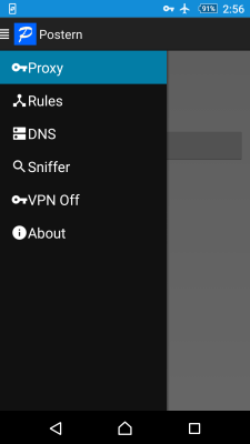 Screenshot of the application Postern - #1
