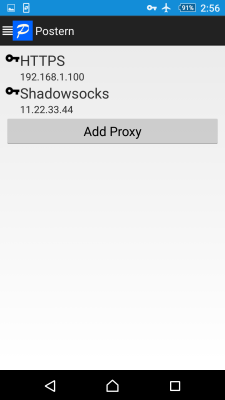 Screenshot of the application Postern - #2