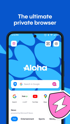 Screenshot of the application Aloha Private Browser - VPN - #1