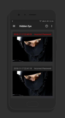 Screenshot of the application Hidden Eye - #2