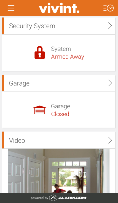 Screenshot of the application Vivint Classic - #1