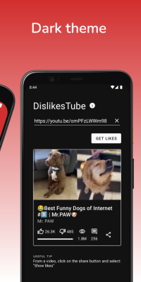 Screenshot of the application Dislikes Tube - #2