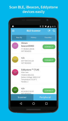 Screenshot of the application BLE Scanner - #1