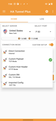 Screenshot of the application HA Tunnel Plus - #1