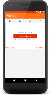 Screenshot of the application AnonyTun - #2