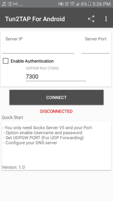 Screenshot of the application Tun2TAP Socks - #3