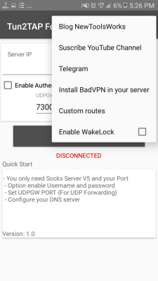 Screenshot of the application Tun2TAP Socks - #4