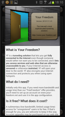 Screenshot of the application Your Freedom - #1