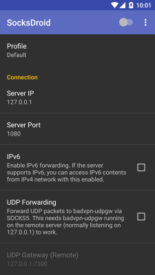 Screenshot of the application SocksDroid - #1