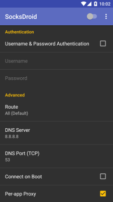 Screenshot of the application SocksDroid - #2