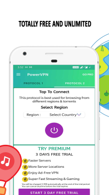 Screenshot of the application Power VPN - #2