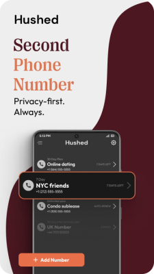 Screenshot of the application Hushed - #1
