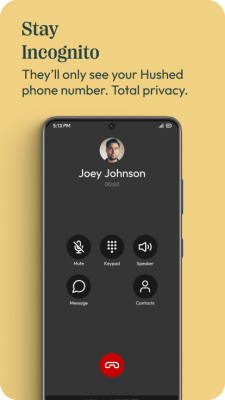Screenshot of the application Hushed - #6