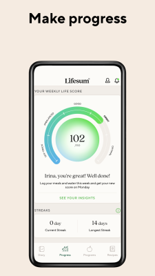 Screenshot of the application Lifesum: meal planner and simple recipes - #5