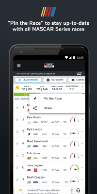 Screenshot of the application NASCAR MOBILE - #1