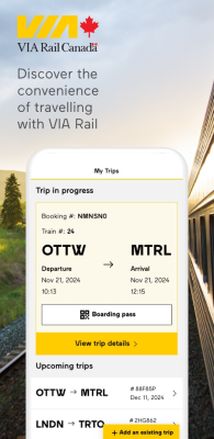 Screenshot of the application VIA Rail Canada - #1