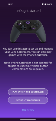 Screenshot of the application Luna Controller - #1
