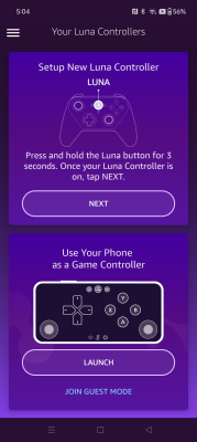 Screenshot of the application Luna Controller - #2