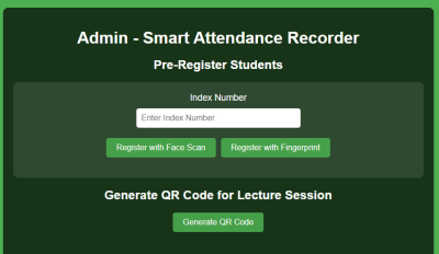 Screenshot of the application Smart Attendance Recorder-Admin App - #1