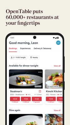 Screenshot of the application OpenTable - #1