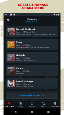 Screenshot of the application D&D Beyond - #2