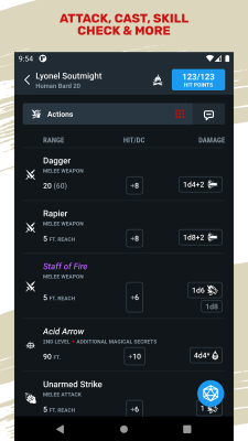 Screenshot of the application D&D Beyond - #6