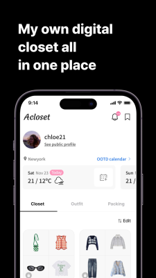 Screenshot of the application Acloset - #1