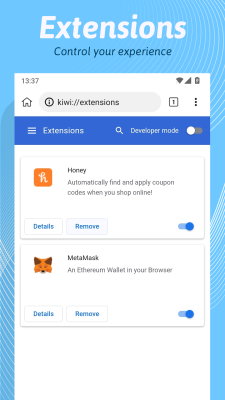 Screenshot of the application Kiwi Browser - #5