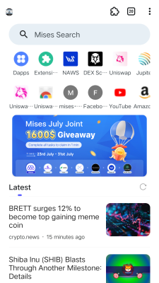 Screenshot of the application Mises Browser - #1