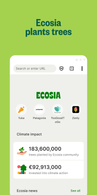 Screenshot of the application Ecosia - #2