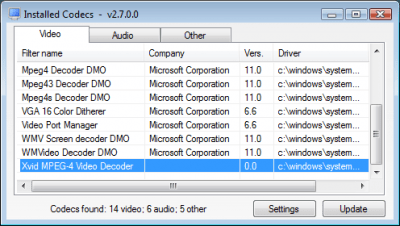 Screenshot of the application CodecInstaller - #2