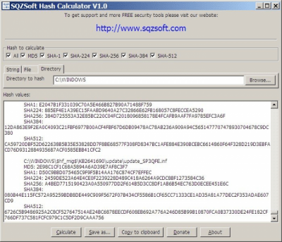 Screenshot of the application Hash Calculator - #2